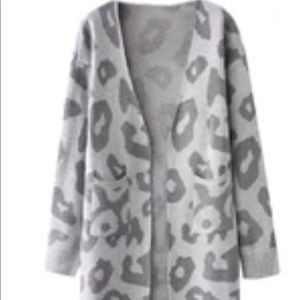 Gray cheetah long sweater!